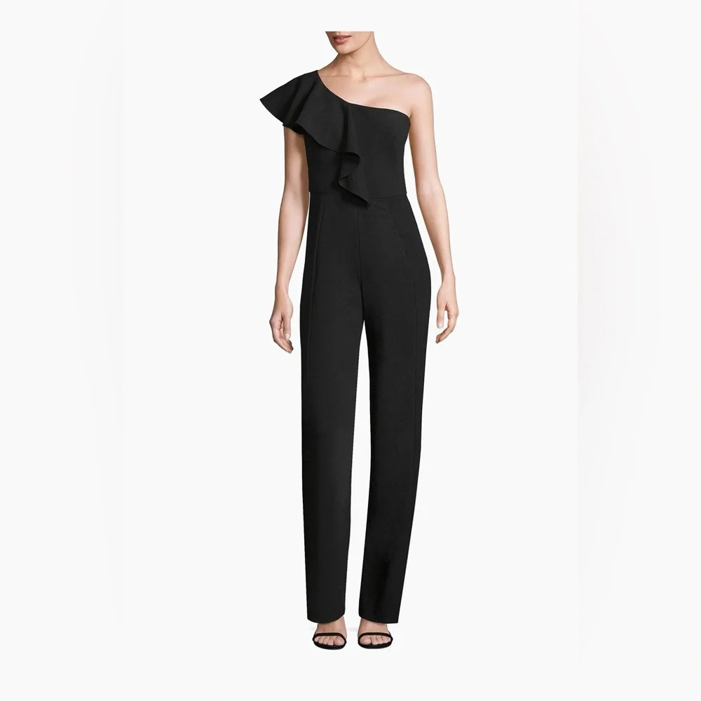 Black Halo NWT One-Shoulder Jumpsuit sz 6 - Picture 4 of 11
